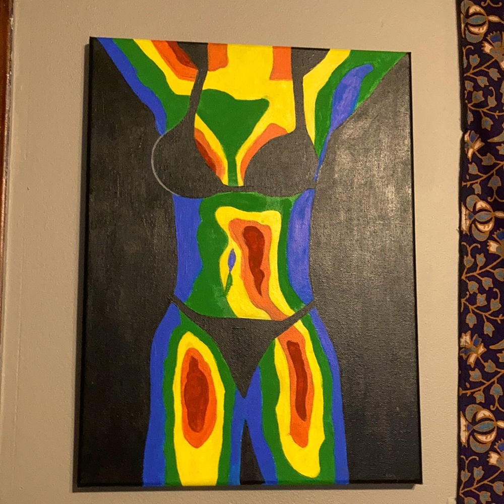 Abstract thermal body painting woman